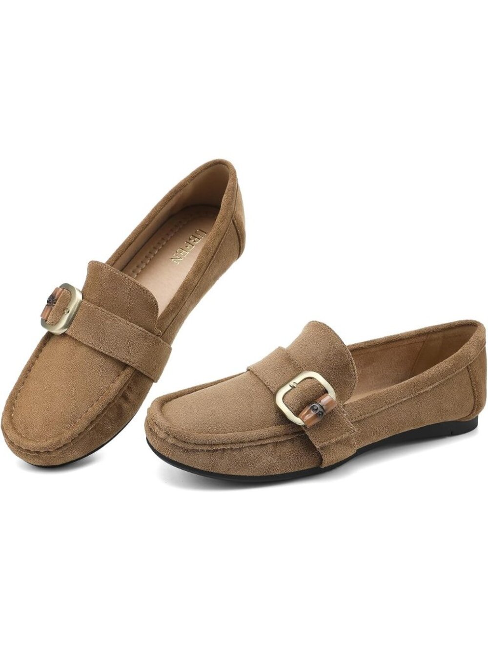 🆕Women's Brown 1 Faux Suede Comfortable Loafers Classic Business Casual